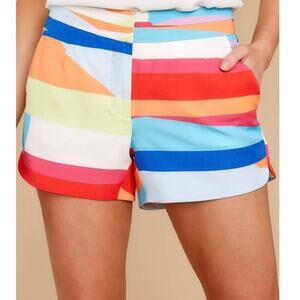 Crosby by mollie burch bright stripe flat front shorts size 2